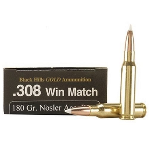 Black Hills Gold 308 Winchester Ammo 180 Grain Nosler AccuBond