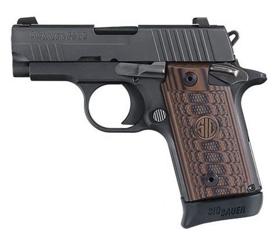 Sig Sauer 238380SEL P238 Micro-Compact Select 380 ACP 2.70″ 7+1 Black Hardcoat Anodized Black Nitron Stainless Steel Brown G10 Grip