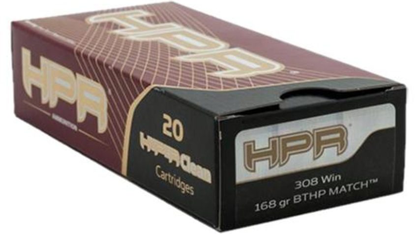 HPR HyperClean Match 308 Winchester Ammo 168 Grain Hollow Point Boat Tail