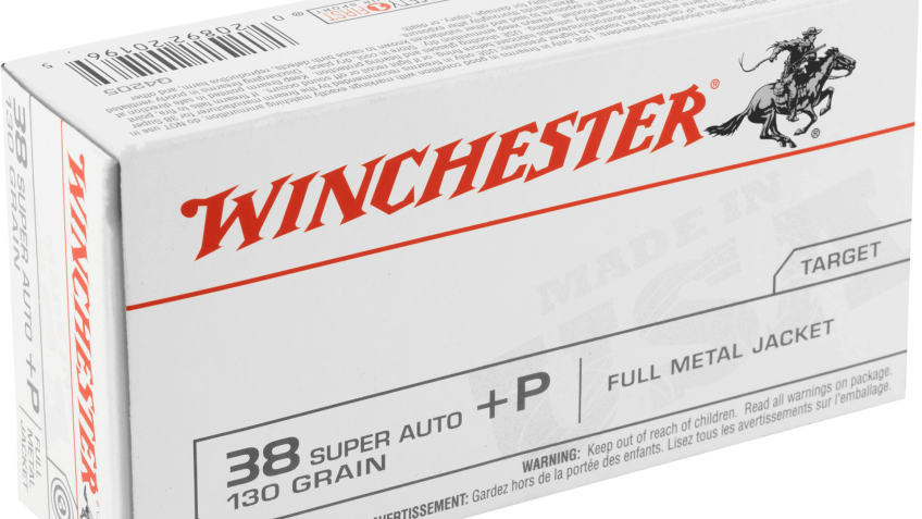 Winchester Ammunition USA 38 Super 130 Grain Full Metal Jacket +P, 50 Round Box – Dirty Bird Industries