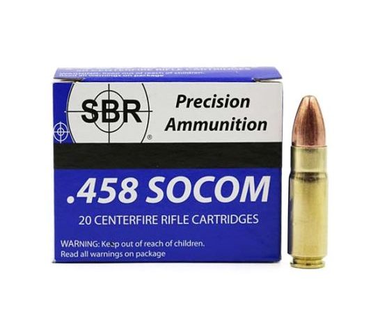 SBR Precision Ammunition .458 SOCOM 450Gr FMJ-HV