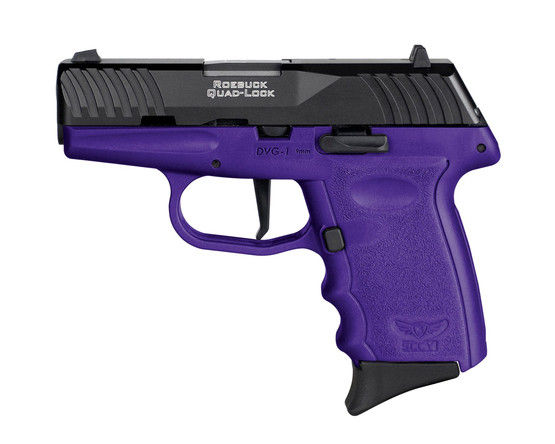 SCCY Firearms DVG-1 Handgun 9mm – 3.1″ – Black Nitride – Purple Polymer Frame – No Safety