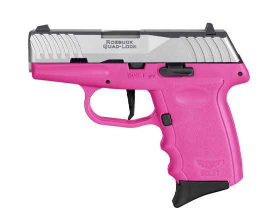 SCCY Firearms DVG-1 Handgun 9mm – 3.1″ – Stainless Steel – Pink Polymer Frame – No Safety
