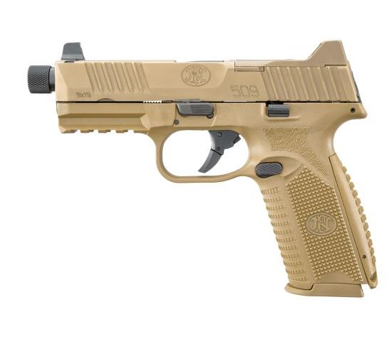 FN America FN 509 Tactical Optic Ready Handgun With 5 Mags 9mm – 4.5″ Threaded Barrel – FDE – 10rd
