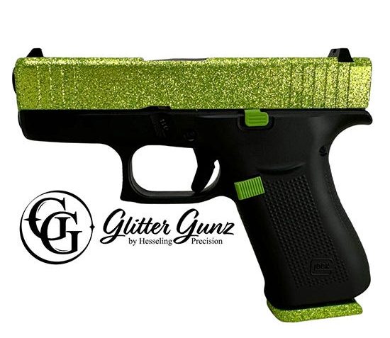 GLOCK 43X 9MM ZOMBIE GREEN GLITTER GUNZ