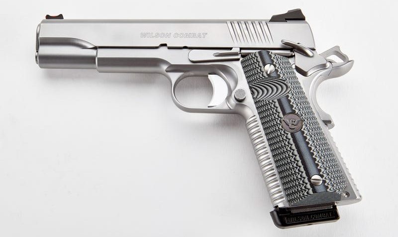 Wilson Combat ACP Handgun 9mm – 5″ – Stainless Glass Bead Blast – Gray G10 Eagle Claw Grips