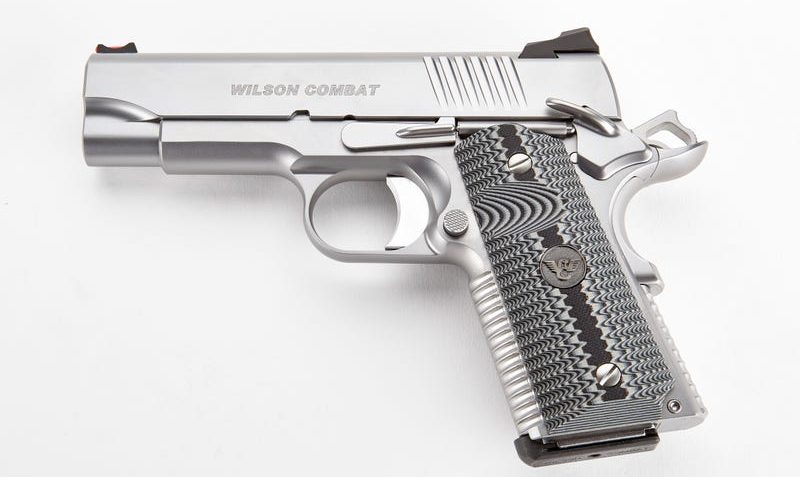 Wilson Combat ACP Commander Handgun 9mm – 4.25″ – Stainless Glass Bead Blast – Gray G10 Eagle Claw Grips