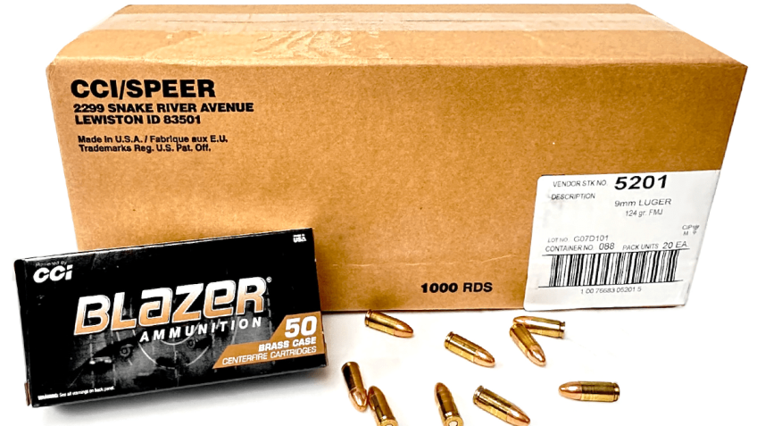 CCI Blazer Brass 9mm Luger Ammo 124 Grain Full Metal Jacket