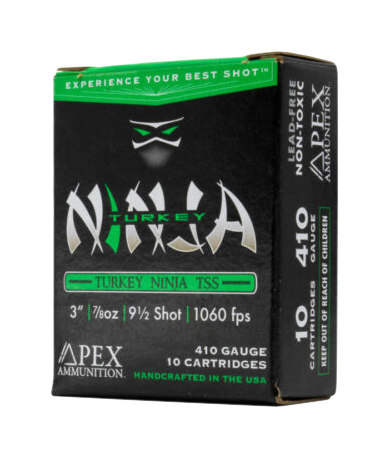 Apex Ammunition Turkey Ninja Series TSS Shotshells – .410 Bore – #9.5 – 3