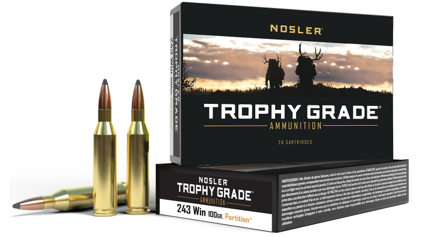 Nosler Trophy Grade .243 Winchester 100 Grain Centerfire Rifle Ammo