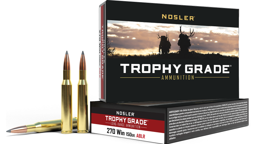Nosler Trophy Grade .270 Winchester 150 Grain Centerfire Rifle Ammo