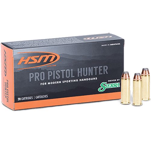 HSM Ammunition Pro Hunter .44 Magnum 300 Grain Soft Point Brass Cased Centerfire Pistol Ammo, 50 Rounds, HSM-44M-17-N