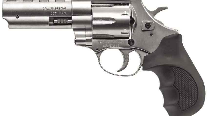 EAA Windicator .357 Magnum 6-Round Revolver – Nickel – Rubber – 4″