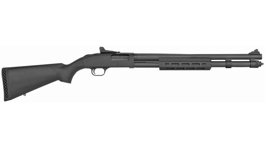 Mossberg 590 12 Gauge 3″ Chamber 20″ Cylinder Barrel 8Rd Synthetic Stock with M-Lok Forend – Blue – Dirty Bird Industries