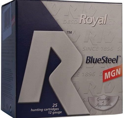 RIO Ammunition Royal BlueSteel 12 ga 3 1/2in MAX 1 3/8 oz Size 4 1550 fps – 25/box, RBSSM404