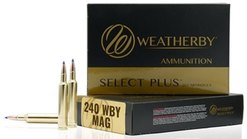 Weatherby Select Plus .240 Weatherby Magnum 72 Grain, Hammer Custom, Brass Cased Rifle Ammo, 20 Rounds, M24072HCB