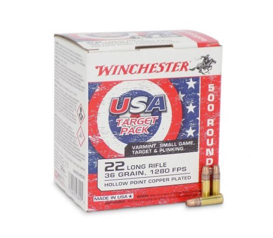 Winchester: USA .22 LR Copper Plated HP 36gr,  500/Box