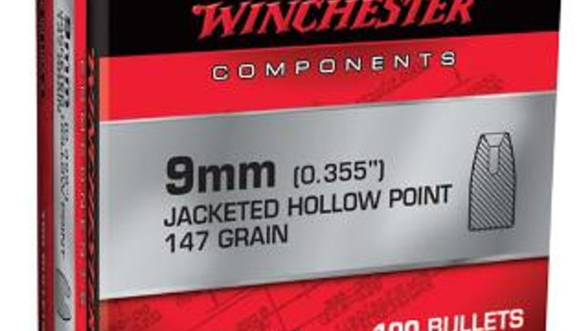 WINCHESTER AMMO Components 9mm JHP Subsonic 147 Grain 100 Handgun Bullets (WB9JHP147X)