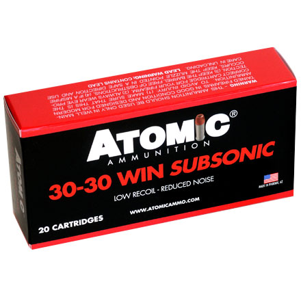 Atomic Subsonic 30-30 Winchester, 165gr, Lead Round Nose Flat Point, 50rd Box