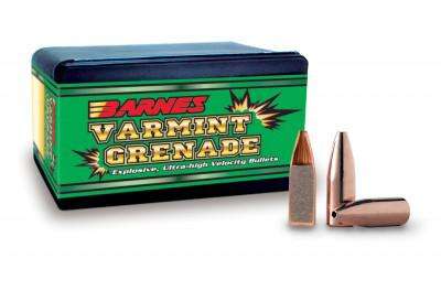 BARNES Varmint Grenade .22 Caliber .224 Dia 50Gr Flat Bottom HP 250/Box Rifle Bullets (22496)