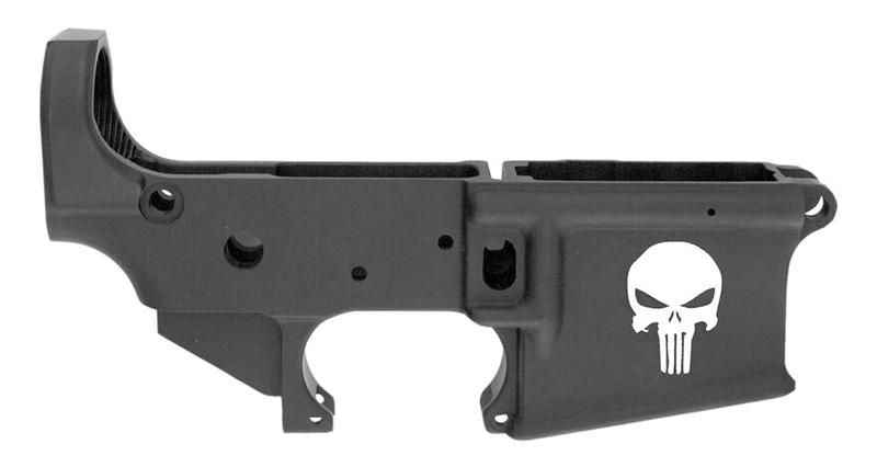 Anderson AM-15 Forged Stripped AR15 Lower Receiver – Black | Punisher Skull Logo
