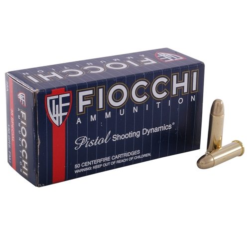 FIOCCHI 38 Special 125 Grain CMJFP Ammo, 50 Round Box (38ACMJ)