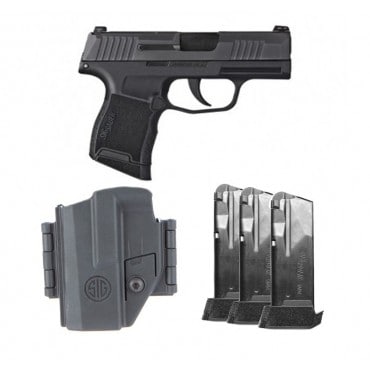 Sig Sauer P365-9-BXR3P-MS TACPAC 3.1″ Barrel X-RAY 3 Sights, Optics Cut, w/ Manual Safety 9mm + Holster + (3) 12 Round Mags