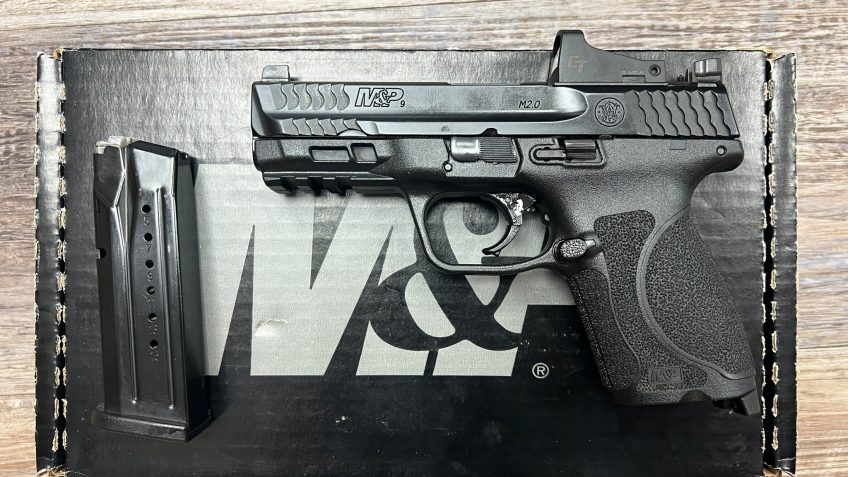 S&W M&P9 M2.0 Compact 9mm 4" 15rd Pistol w/ 5MOA CT Red Dot, Black – 13381