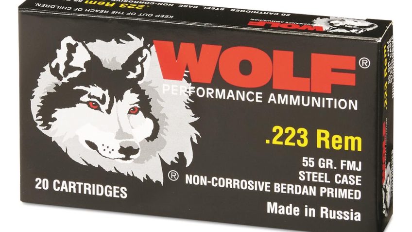 WOLF Performance 223 Rem 55Gr FMJ 1000rds Steel Case Ammunition (WFMJ-223-55-1000RD)