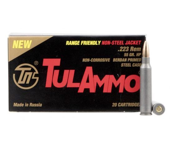 TULAMMO Centerfire Rifle 223 Remington/5.56 NATO 55 Gr Hollow Point Ammo, 20 Rd Box (TA223557)