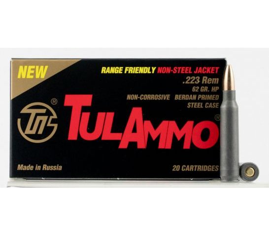 TULAMMO Centerfire Rifle 223 Remington/5.56 NATO 62 Gr Hollow Point Ammo, 20 Rd Box (TA223624)