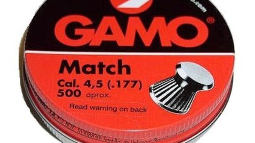 GAMO Match .177 Caliber Flat Nose 7.6 Grain 500 pcs Airgun Pellets (632003454)