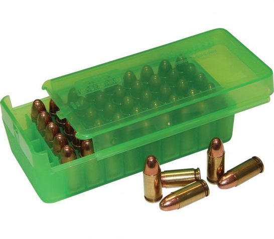 MTM .380/9mm 50rd Clear Green Side Slide Pistol Ammo Box (P50SS-9M-16)