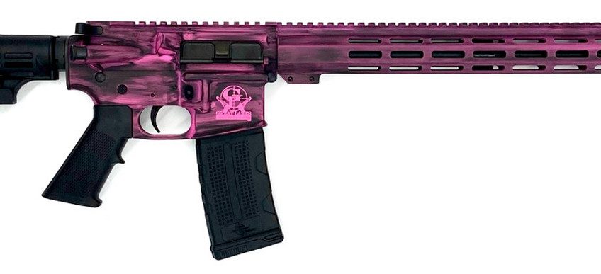 GREAT LAKES FIREARMS GL-15 RIA 223 WYLDE 16IN BBL ORC BATTLEWORN PRISON PINK/NITRIDE 30RD MAG