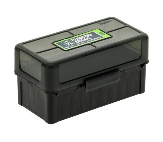 Frankford Arsenal Hinge-Top Ammo Box, 509, 50 Rounds, Fits 22-250 Remington, 243 Winchester, 308 winchester and 7mm-08, Smoke Gray, Plastic 1083788
