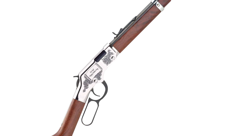 Henry Golden Boy Silver Lever-Action Rimfire Rifle with Father’s Day Engraved Receiver