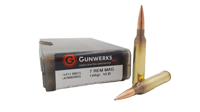 Gunwerks 7 Remington Magnum 168 Grain Berger VLD Rifle Ammo, 20 Rounds, AY-M6015