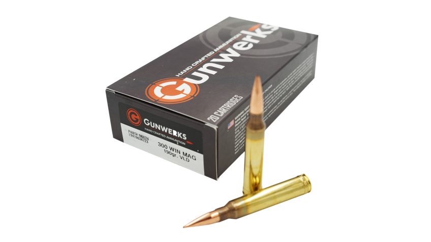 Gunwerks 300 Winchester Magnum 190 Grain Magnum VLD Rifle Ammo, 20 Rounds, AY-M6024