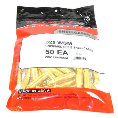 WINCHESTER 325 WSM Unprimed Brass Cases (WSC325WSMU)