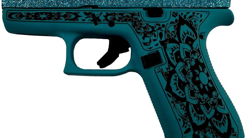 Glock 43X “Glitter Mandala” Teal 9mm 3.4″ Barrel 10-Rounds