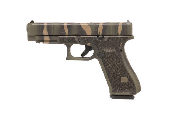 GLOCK G47 G5 MOS 9mm Striker Fired Semi-Auto Pistol – 4.49″ – Woodland Tiger Stripe Cerakote