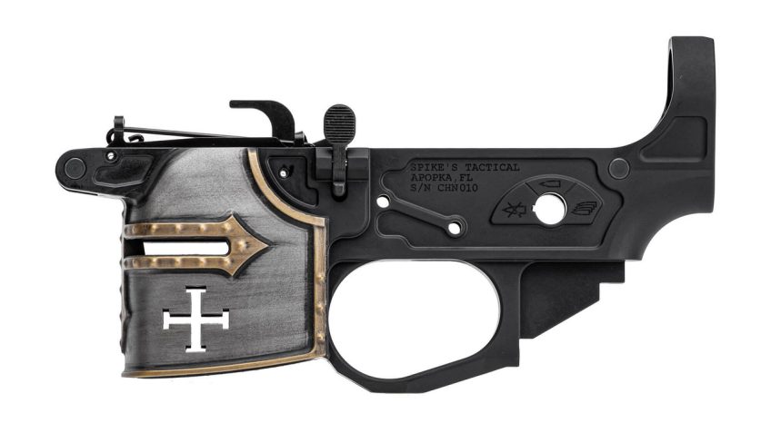 Spikes Tactical STLB960PCH Rare Breed Crusader  9mm Luger Black Anodized Aluminum  with Painted Front for ARPlatform UPC: 810083267814