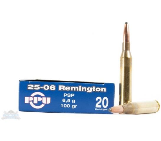 PPU Rifle Ammunition .25-06 Rem 100 GR PSP 3230 fps – 20/box PP271 8605003800491