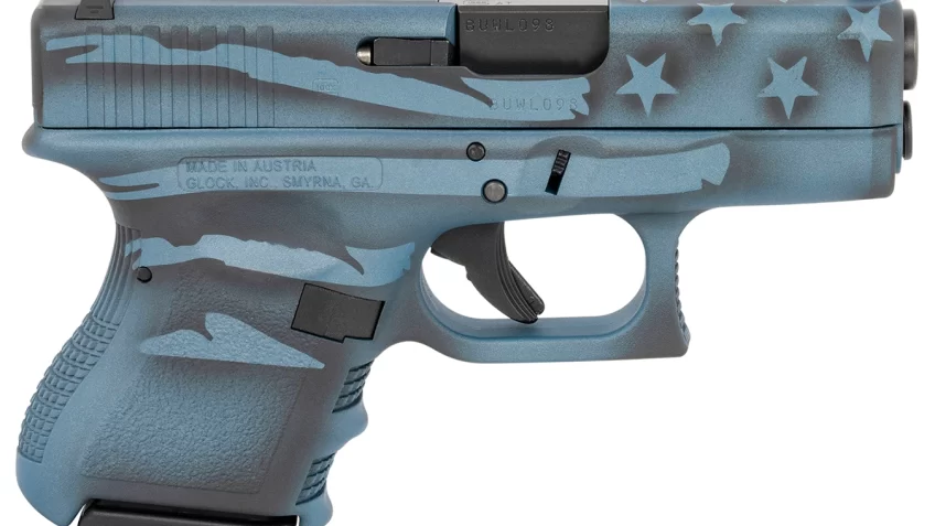 Glock Pi2750204btflag G27 Gen3 Subcompact 40 S&W  3.43" Barrel 9+1, Blue Titanium Flag Cerakote Frame & Slide, Finger Grooved Textured Polymer Grip, Safe Action Trigger PI2750204-BTFLAG