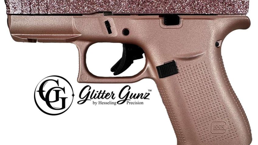 GLOCK 43X MOS 9MM 3.41 ROSE GOLD GLITTER GUNZ