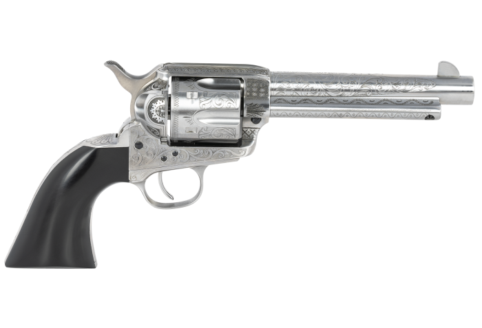 Taylors and Co 1873 Cattleman Stainless .45 Colt 5.5″ Barrel 6-Rounds Photo Engraved