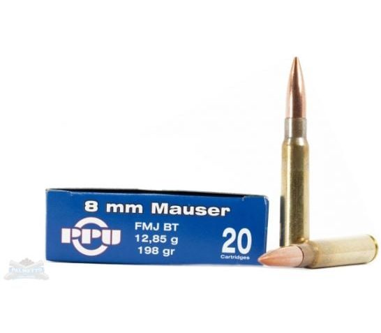 PPU Rifle Ammunition 8mm Mauser 198 GR SP 20/Box PP811