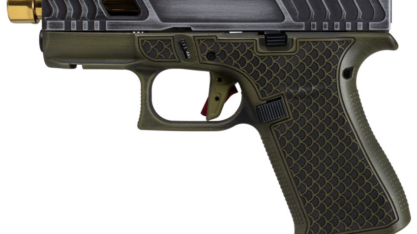 GLOCK 43X GREEN TARPON THREADED GOLD BARREL