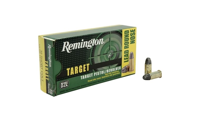 Remington Target 38Short Clt 125Gr Lead RN 50/10 047700424705 –