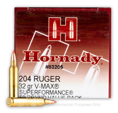 204 Ruger – 32 Grain V-Max – Hornady Superformance – 50 Rounds